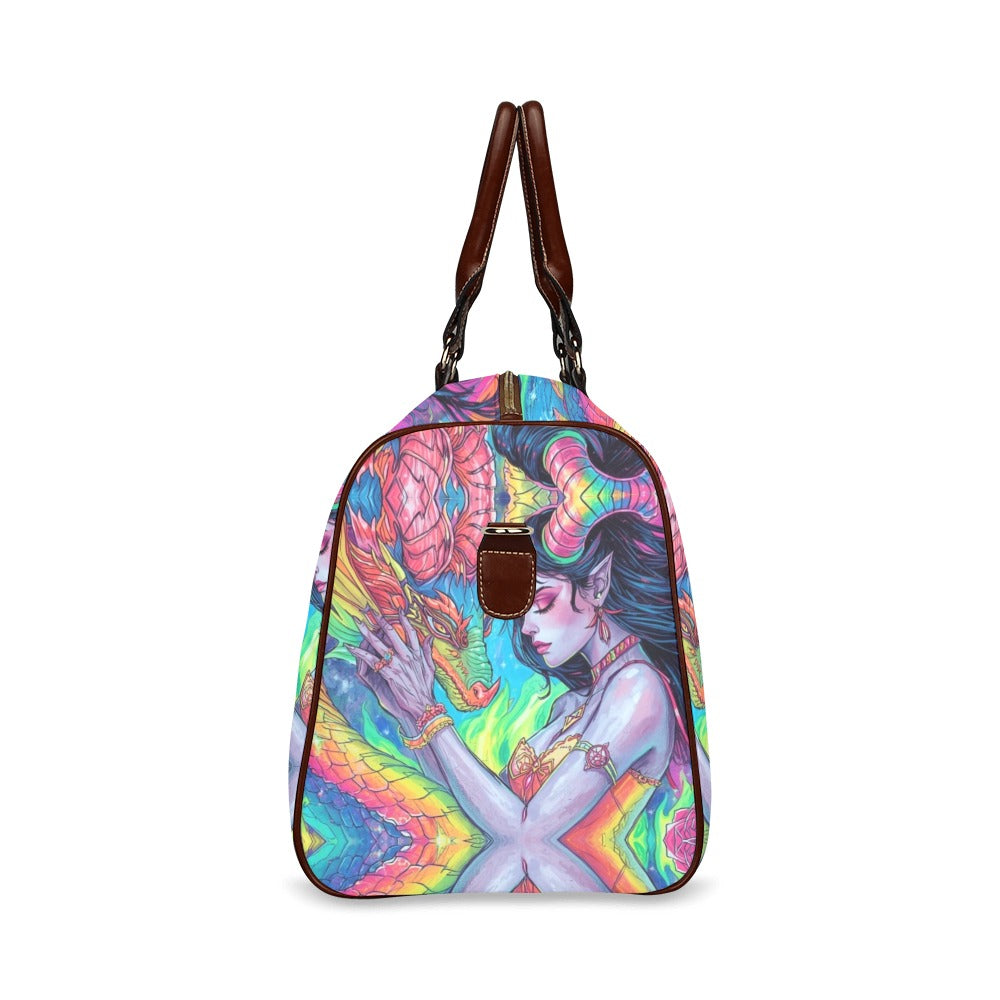 Firey Dragon Witch Gothic Women's Fashion Waterproof Travel Bag Large