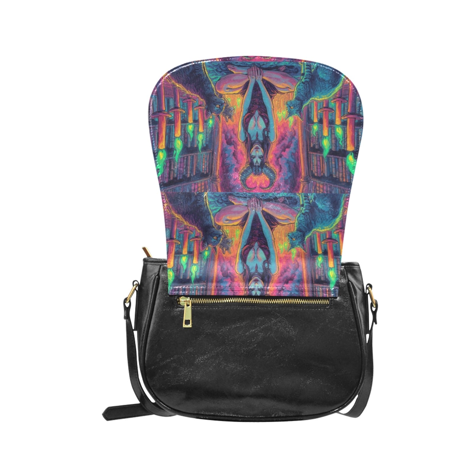 Firey Drsgon Gothic Women's Fashion Classic Saddle Bag Purse 4