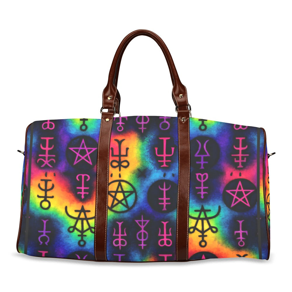 Rainbow Witch Runes and Sigil Gothic Women's Fashion Waterproof Travel Bag Large 2