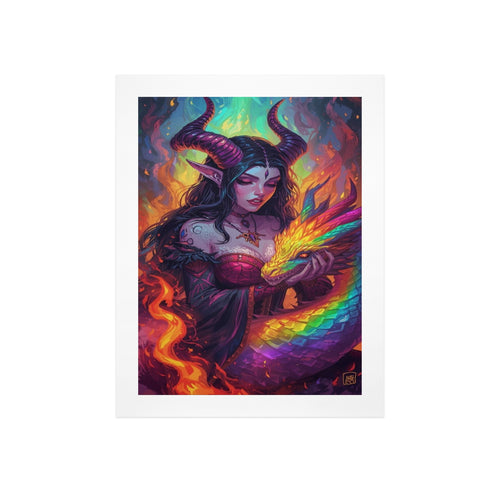 Dark Fantasy Dragon Witch Goddess Art Print Decor 2