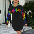 Tripp Rainbow runes and batman Gothic Style Hoodie Dress