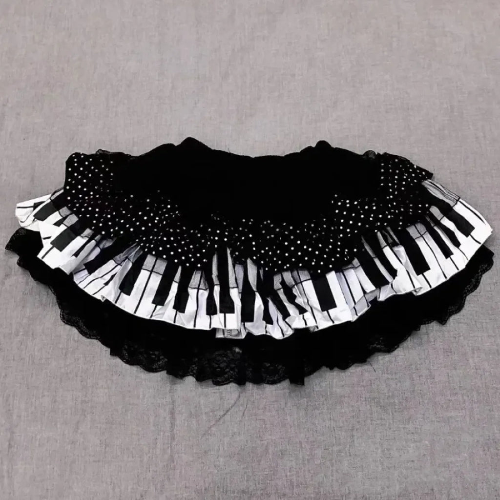 Harajuku Gothic Lolita Lace Skirt – Y2K Punk Fairy Grunge Kawaii - Night Bloom Digital Empire Studios