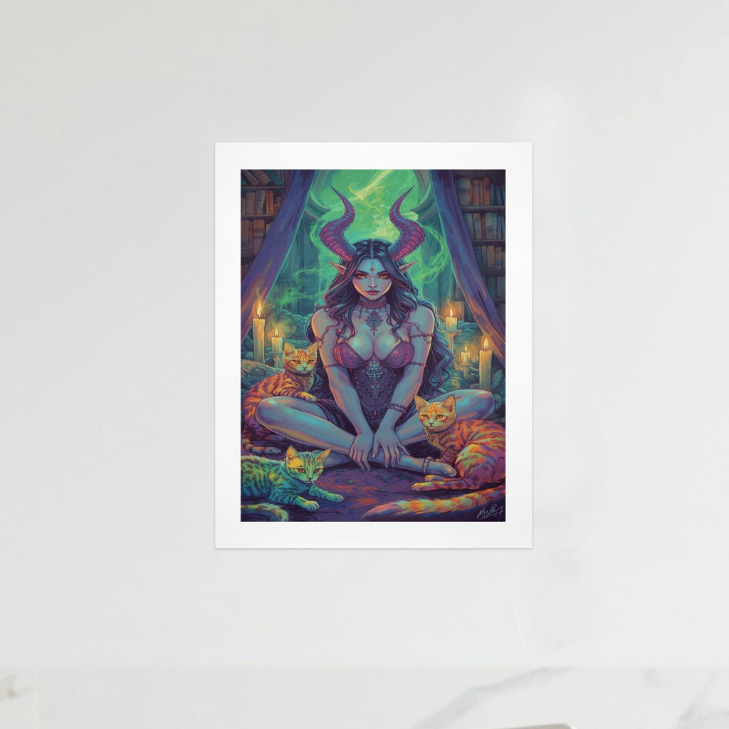 Dark Fantasy Witch Library Art Print 6
