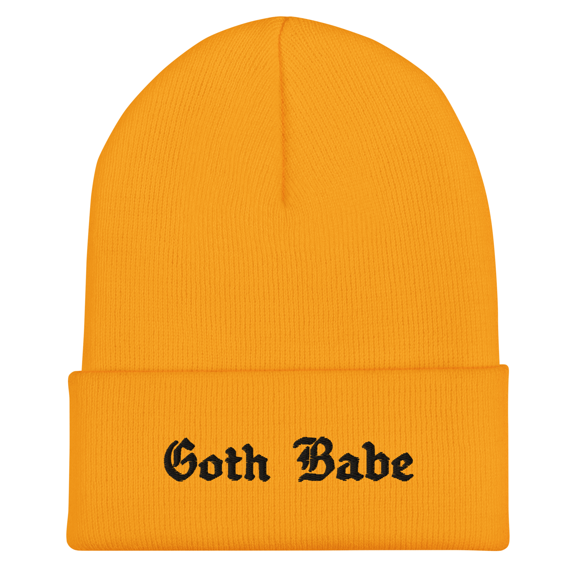 Goth Babe Cuffed Beanie - Night Bloom Digital Empire Studios