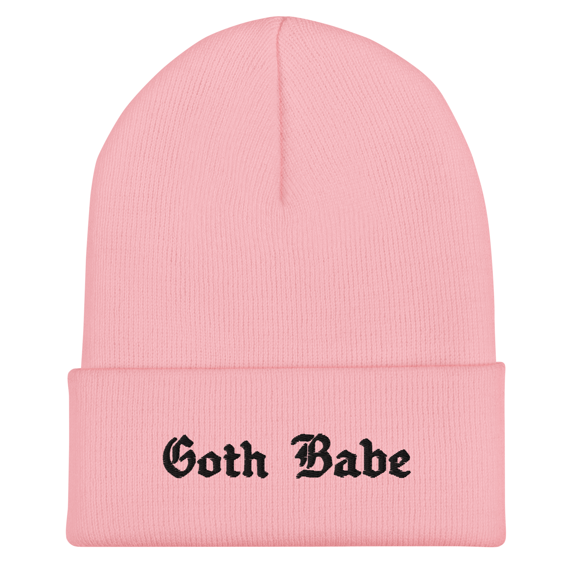Goth Babe Cuffed Beanie - Night Bloom Digital Empire Studios