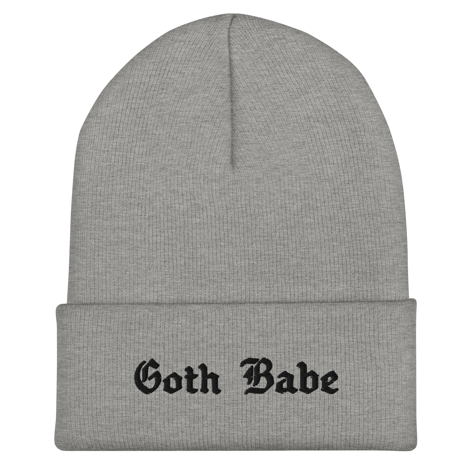 Goth Babe Cuffed Beanie - Night Bloom Digital Empire Studios