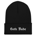 Goth Babe Cuffed Beanie - Night Bloom Digital Empire Studios