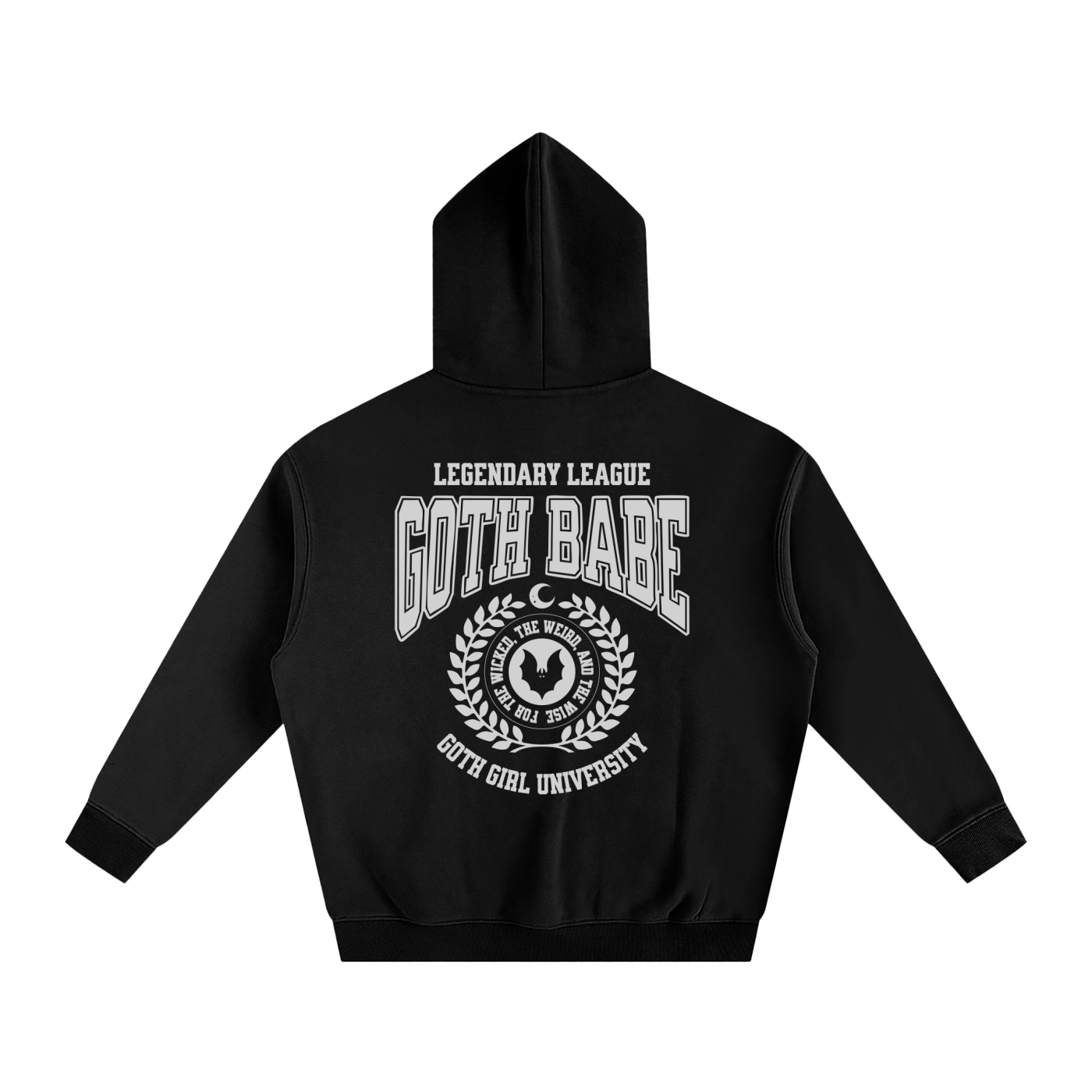 Goth Babe Oversized Fleeced Hoodie - Night Bloom Digital Empire Studios