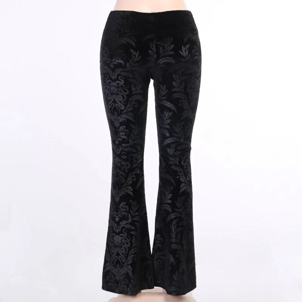 Gothic Chic Flared Pants - Night Bloom Digital Empire Studios