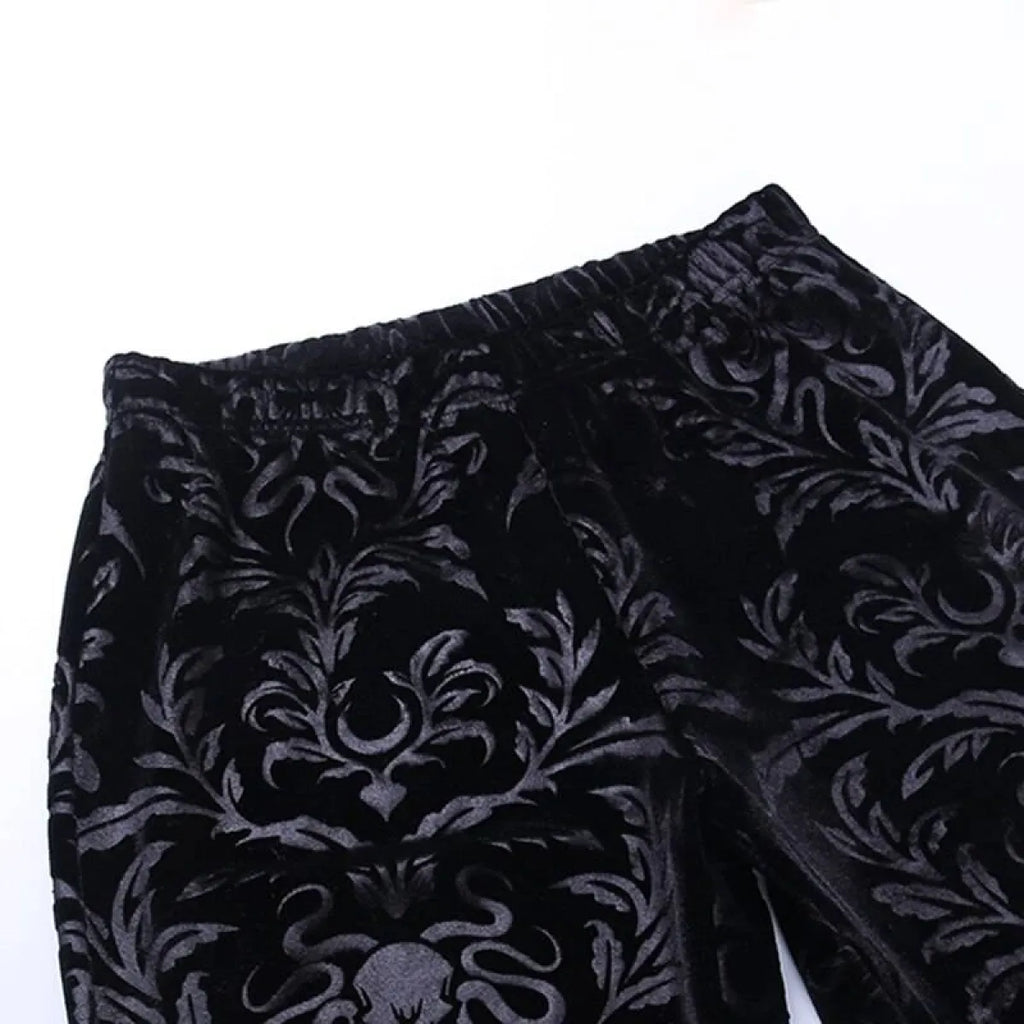 Gothic Chic Flared Pants - Night Bloom Digital Empire Studios
