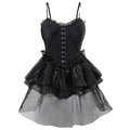 Lace One Piece Swimsuit – Gothic Corset Mini Dress Style - Night Bloom Digital Empire Studios