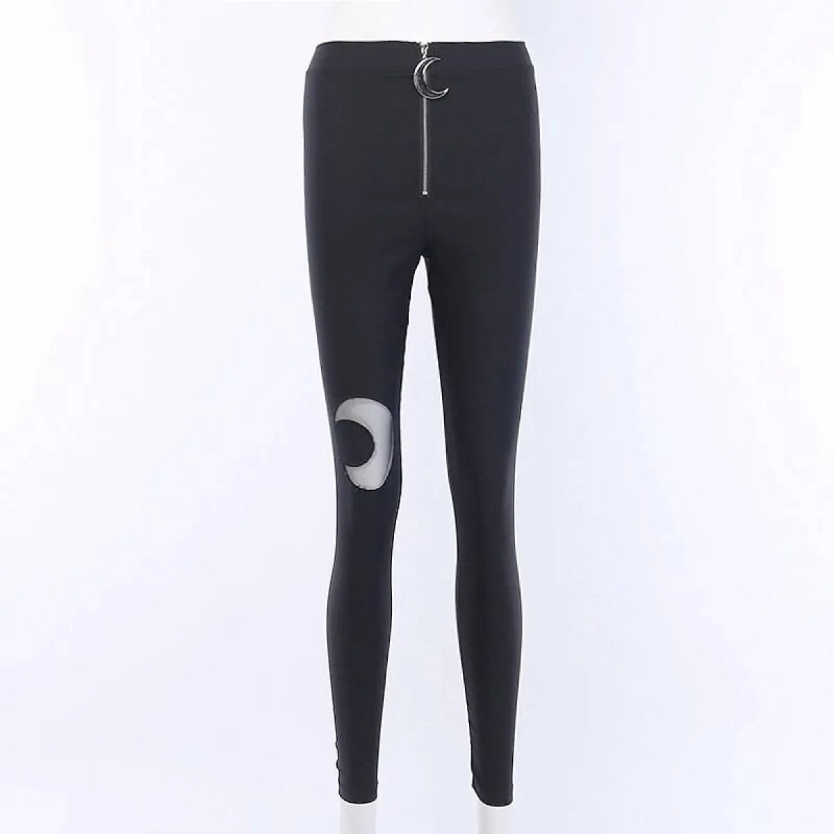 Gothic Crescent Moon Cutout Pants - Night Bloom Digital Empire Studios