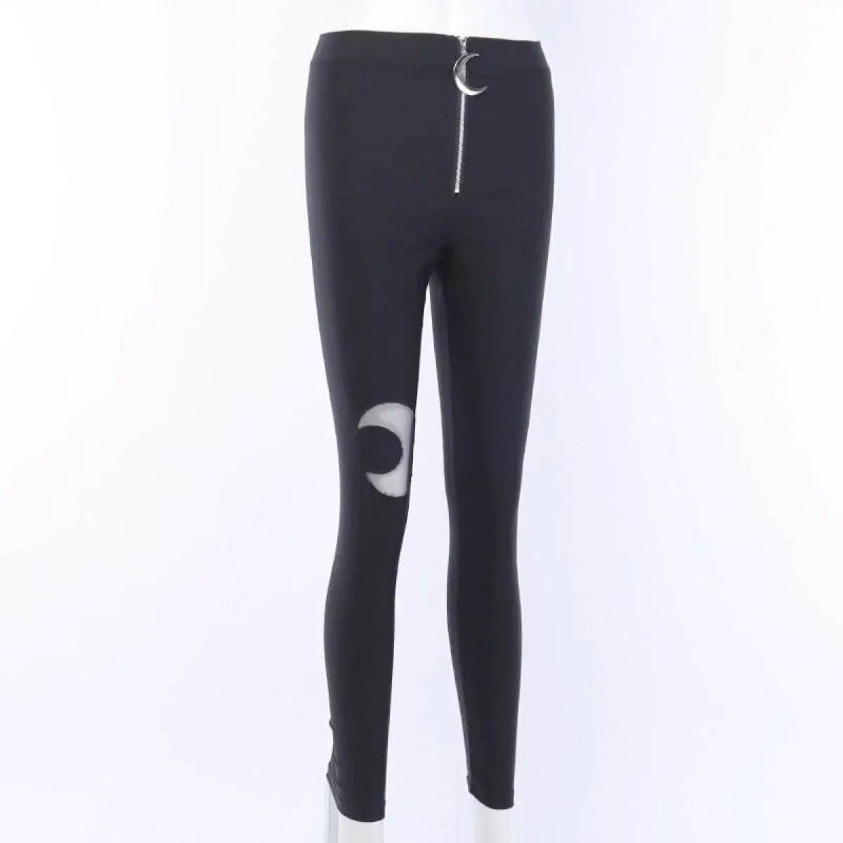 Gothic Crescent Moon Cutout Pants - Night Bloom Digital Empire Studios