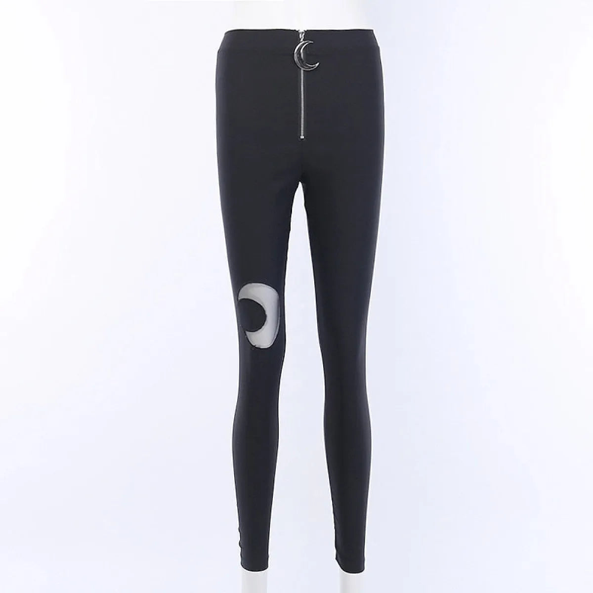 Gothic Crescent Moon Cutout Pants - Night Bloom Digital Empire Studios