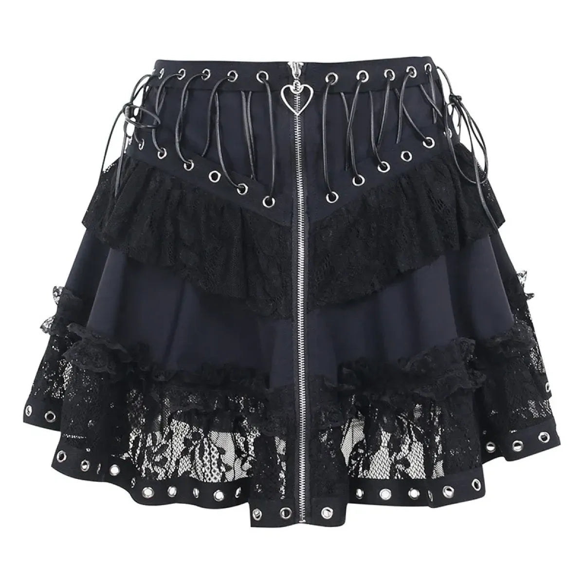 Punk Vintage High-Waist Skirt – Kawaii Harajuku Gothic Mini - Night Bloom Digital Empire Studios