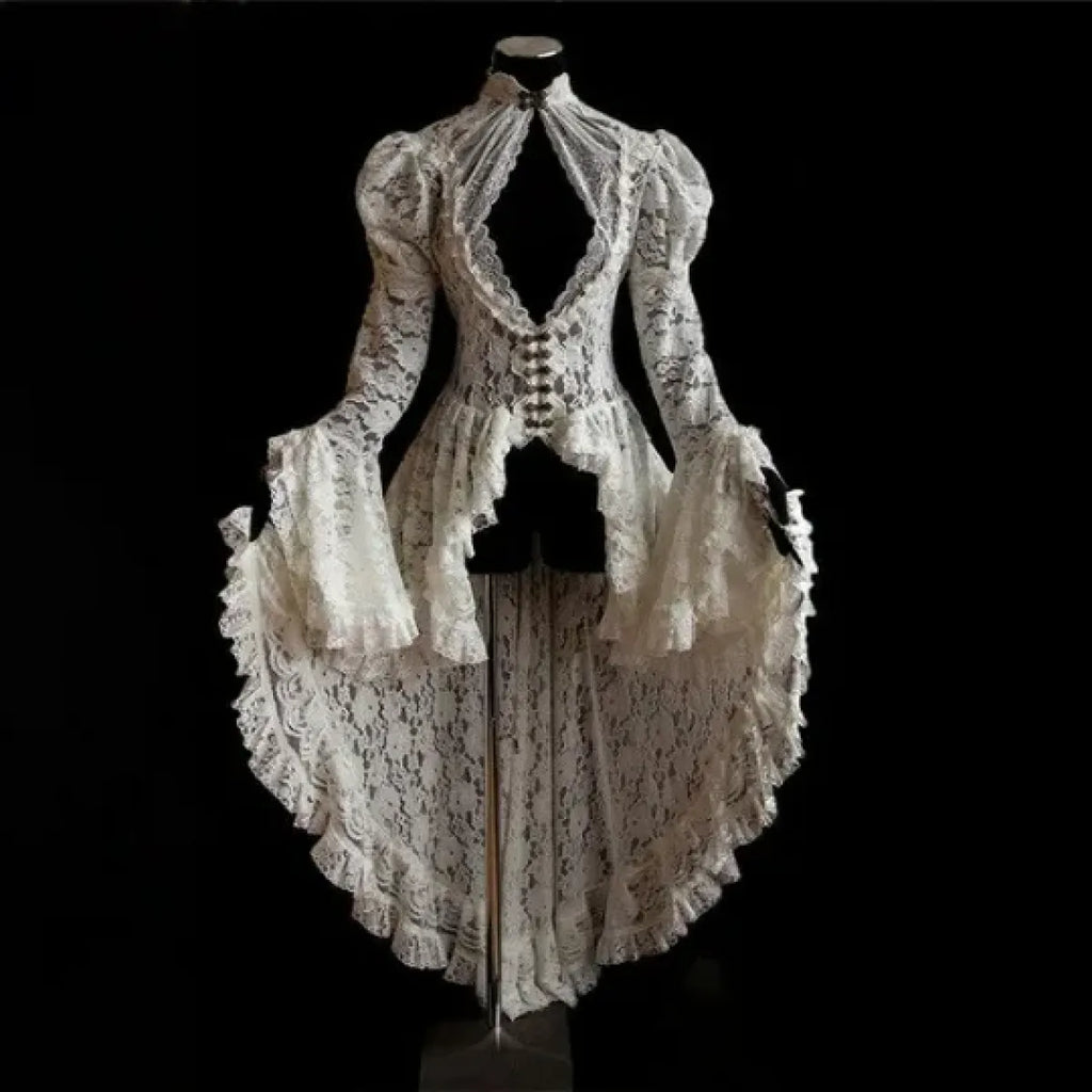 Gothic Lace Renaissance Dress – Vintage Medieval Cosplay - Night Bloom Digital Empire Studios