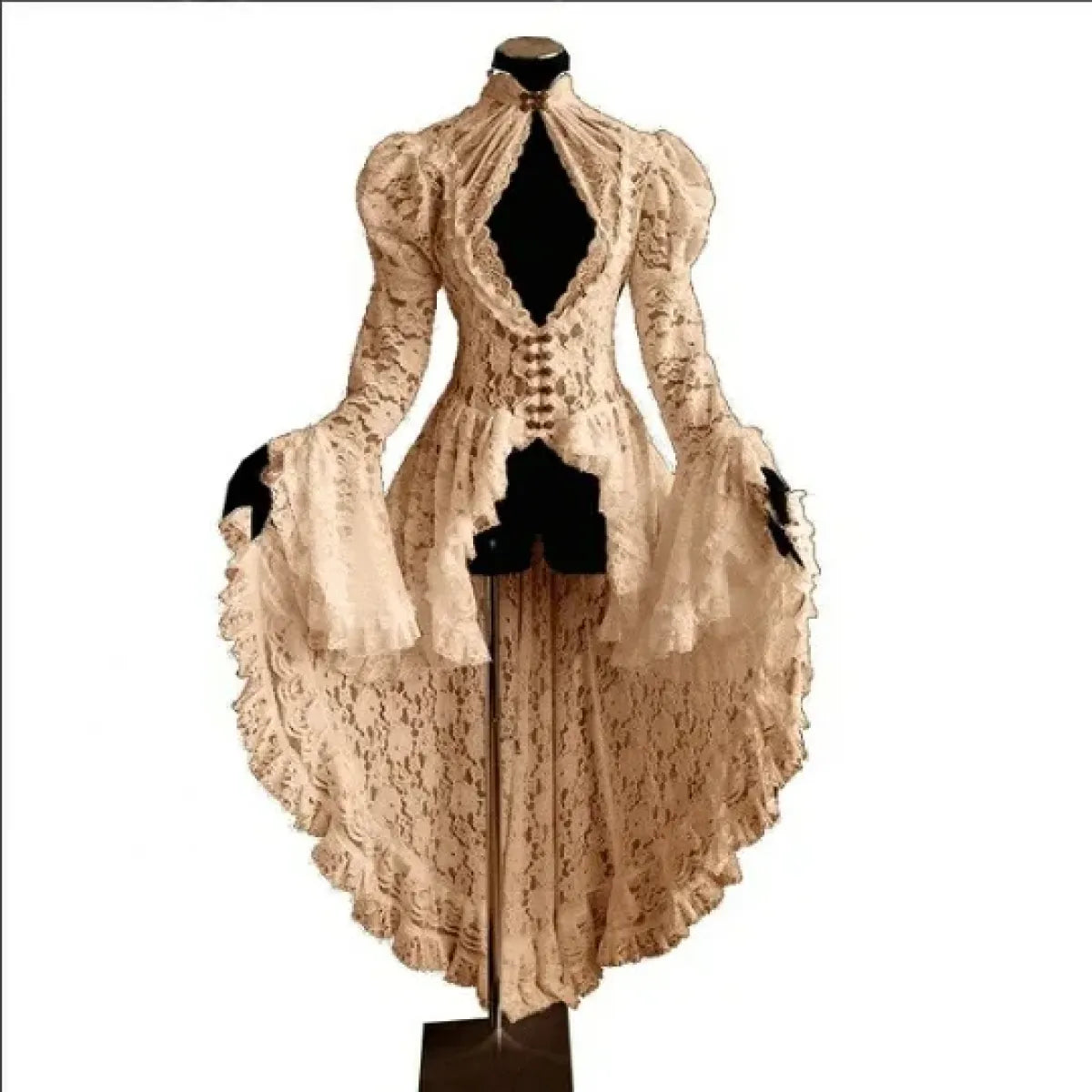 Gothic Lace Renaissance Dress – Vintage Medieval Cosplay - Night Bloom Digital Empire Studios
