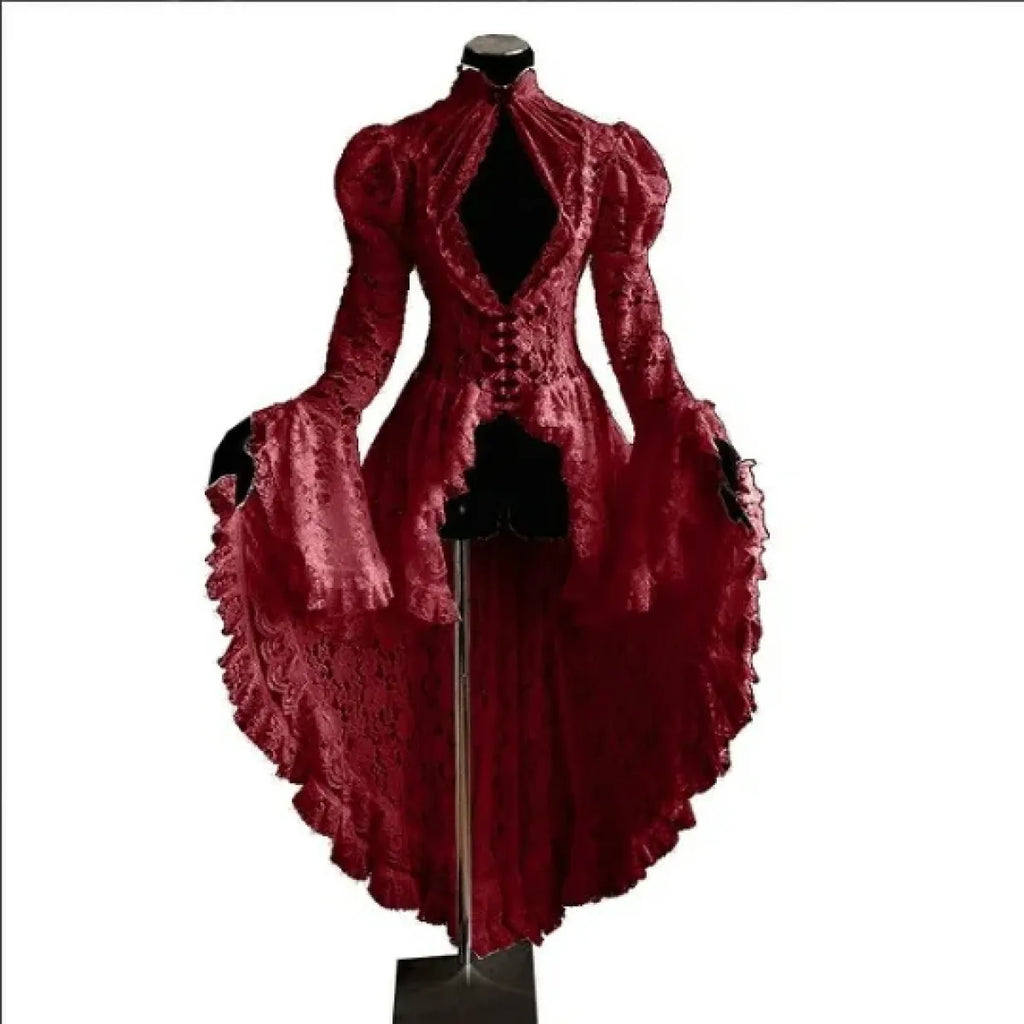 Gothic Lace Renaissance Dress – Vintage Medieval Cosplay - Night Bloom Digital Empire Studios