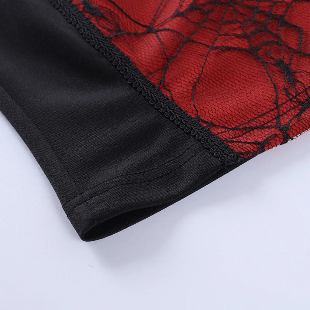 Gothic Spider Lace Cami Top - Night Bloom Digital Empire Studios