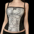 Gothic Spider Lace Cami Top - Night Bloom Digital Empire Studios