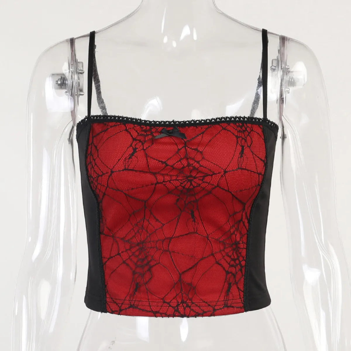 Gothic Spider Lace Cami Top - Night Bloom Digital Empire Studios