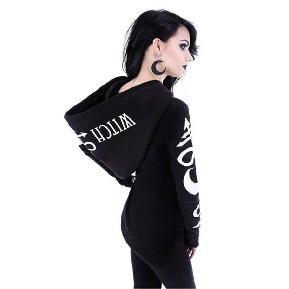 Women's Gothic Zipper Hoodie - Night Bloom Digital Empire Studios