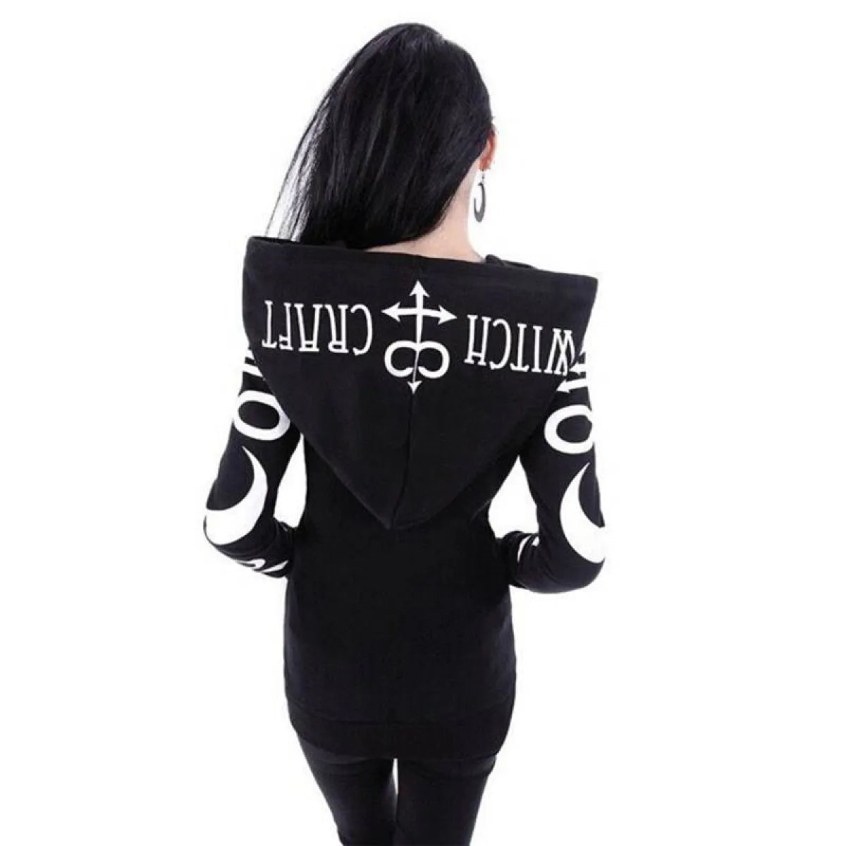 Women's Gothic Zipper Hoodie - Night Bloom Digital Empire Studios