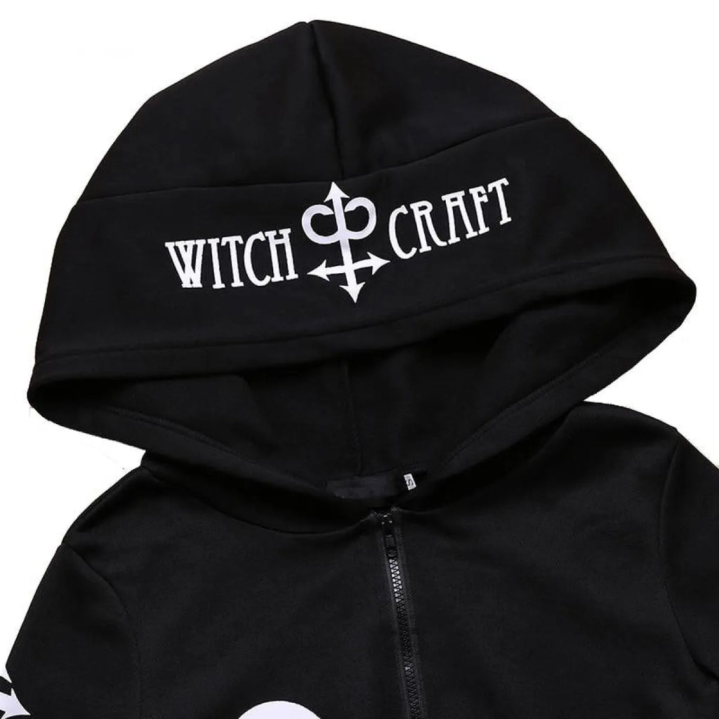 Women's Gothic Zipper Hoodie - Night Bloom Digital Empire Studios