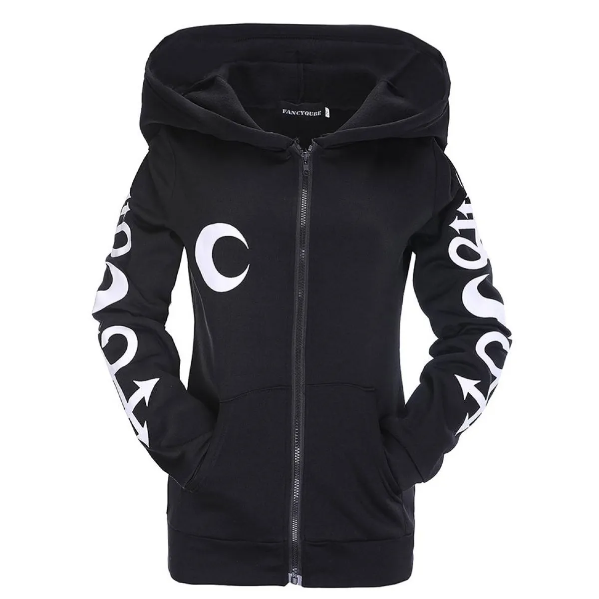 Women's Gothic Zipper Hoodie - Night Bloom Digital Empire Studios