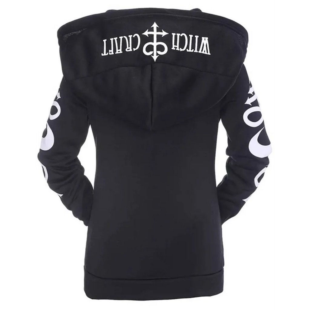 Women's Gothic Zipper Hoodie - Night Bloom Digital Empire Studios