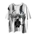 Grunge Gothic Cartoon Print T-Shirt - Night Bloom Digital Empire Studios