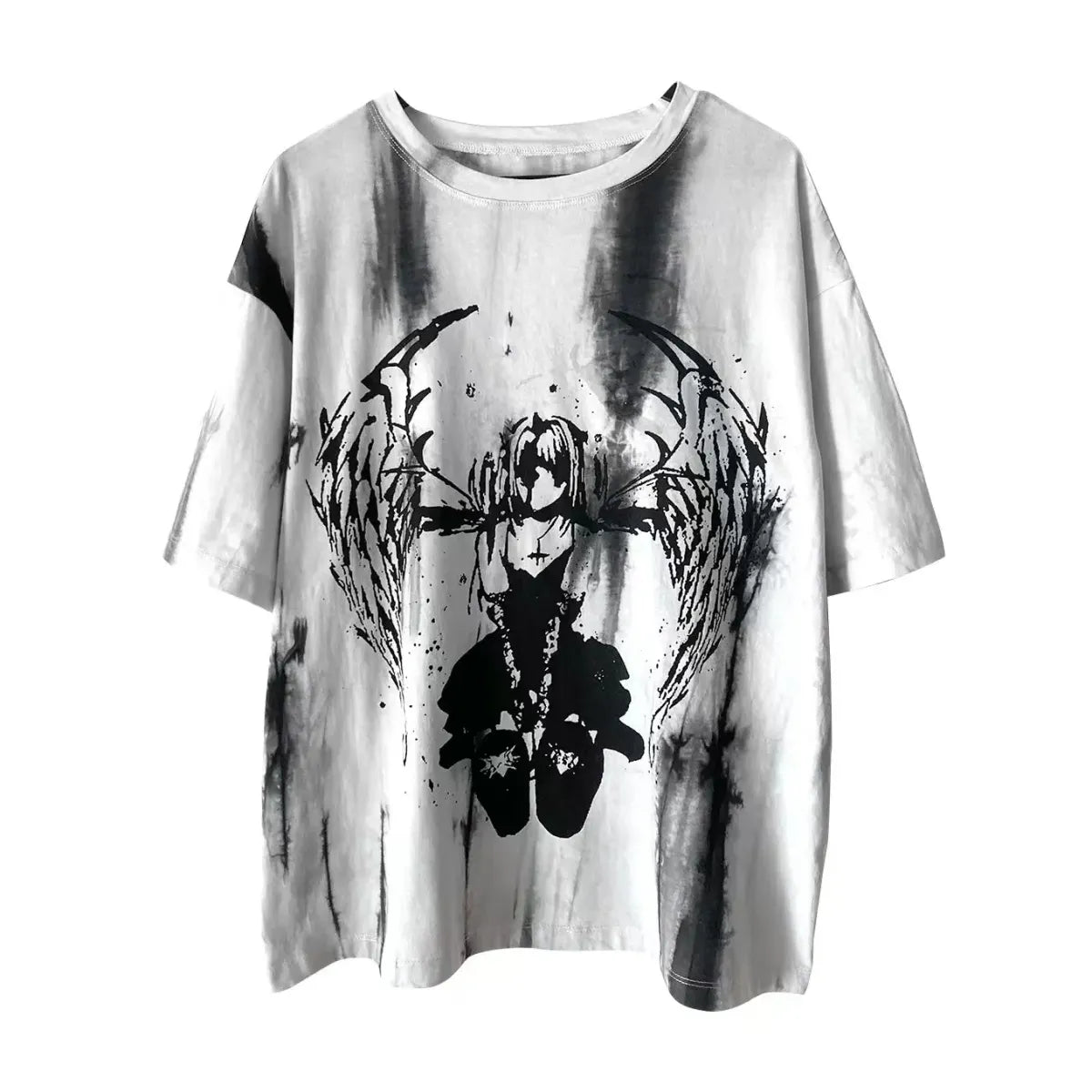 Grunge Gothic Cartoon Print T-Shirt - Night Bloom Digital Empire Studios