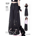 Gothic Harajuku Baggy Jeans – High Waist Y2K Denim Pants - Night Bloom Digital Empire Studios