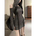 Hooded Gothic Dress – Distressed Slim High Street Style - Night Bloom Digital Empire Studios
