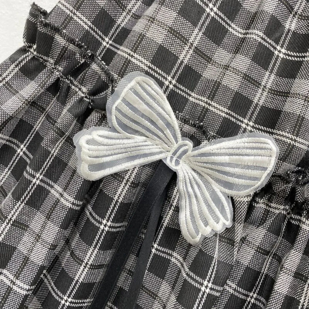 Kawaii Gothic Lolita Plaid Skirt - Night Bloom Digital Empire Studios