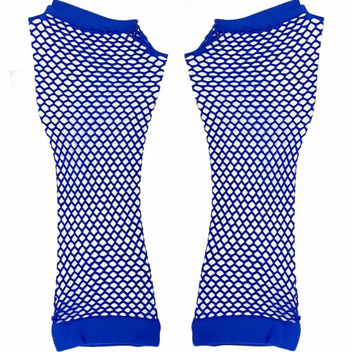 Amscan Blue Long Fishnet Fingerless Gloves 1 Count One Size - Night Bloom Digital Empire Studios