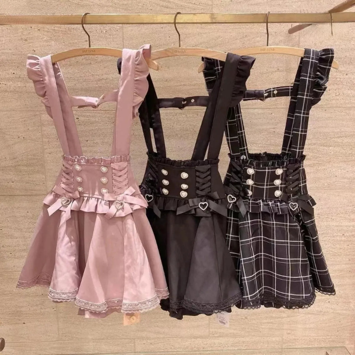 Gothic Lolita Suspender Skirt – Lace Trim Bowknot A-Line Mini - Night Bloom Digital Empire Studios