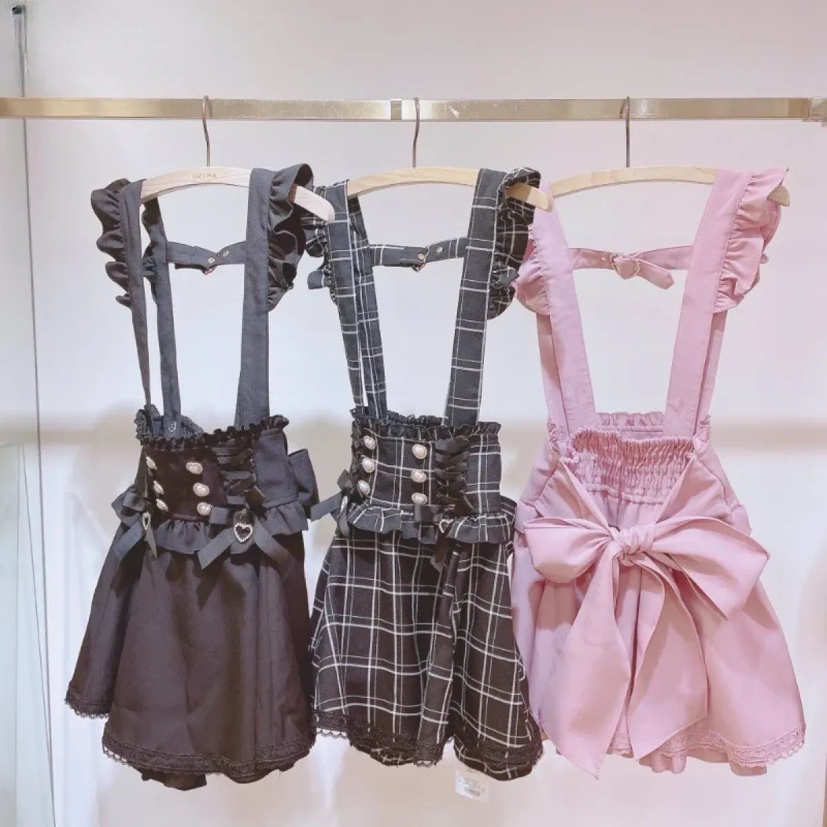 Gothic Lolita Suspender Skirt – Lace Trim Bowknot A-Line Mini - Night Bloom Digital Empire Studios