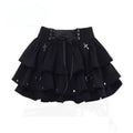 Gothic High-Waist Ruffle Mini Skirt – Y2K Harajuku E-Girl - Night Bloom Digital Empire Studios