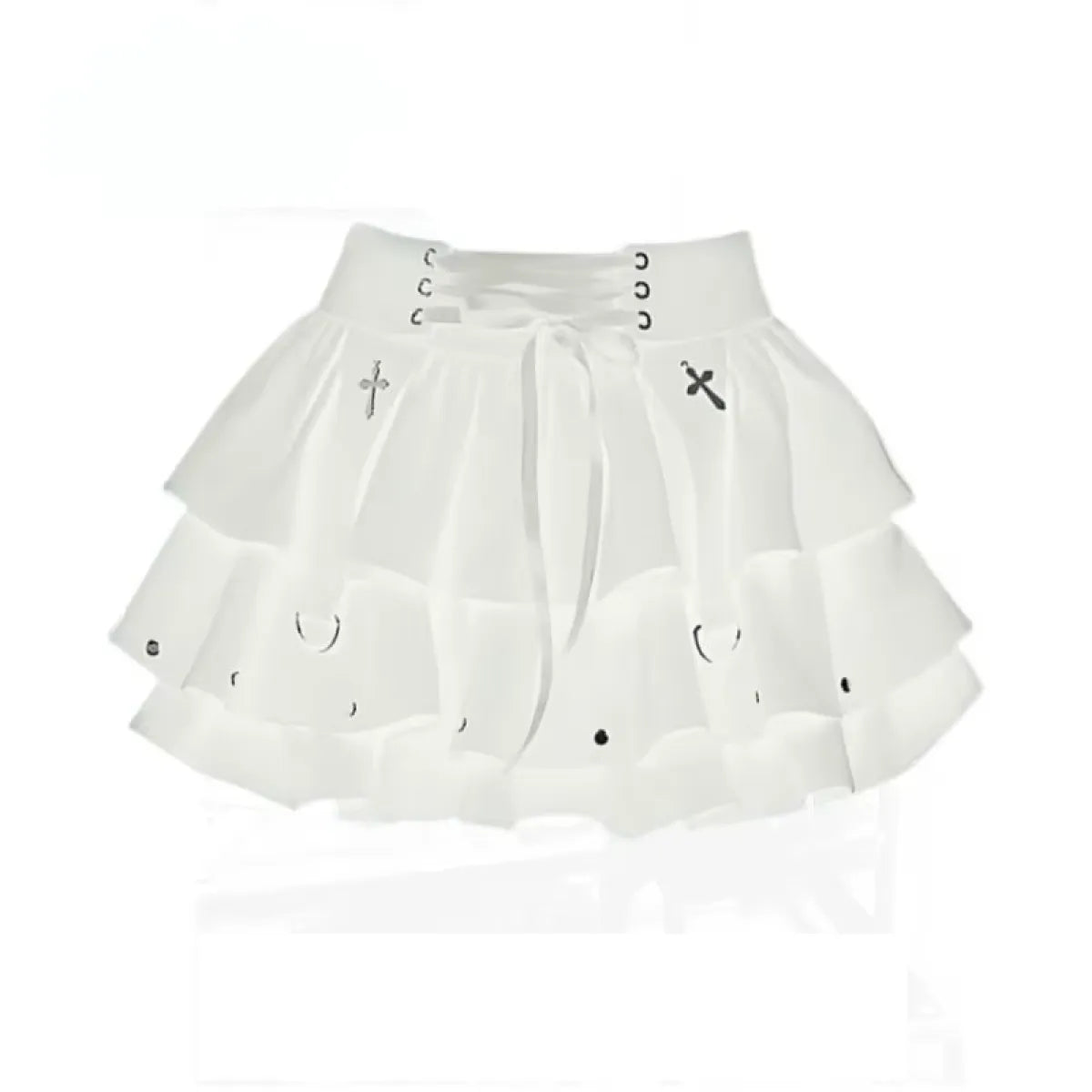 Gothic High-Waist Ruffle Mini Skirt – Y2K Harajuku E-Girl - Night Bloom Digital Empire Studios