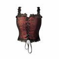 Gothic Lace-Up Crop Top – Sleeveless Vintage Design - Night Bloom Digital Empire Studios