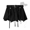 Harajuku Belted Pleated Mini Skirt – Y2K Gothic Aesthetic - Night Bloom Digital Empire Studios