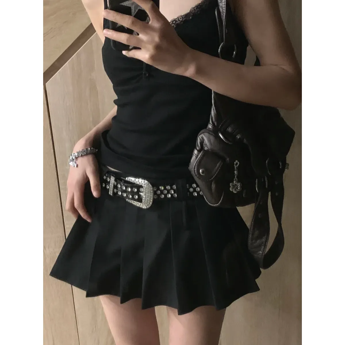 Black Lace Trim Tank Top – Y2K Gothic Coquette Punk Grunge Crop Top - Night Bloom Digital Empire Studios